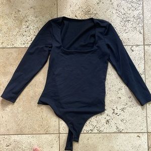 Free people black long sleeve bodysuit